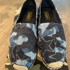 Valentino Blue Denim Star Espadrilles - size 38